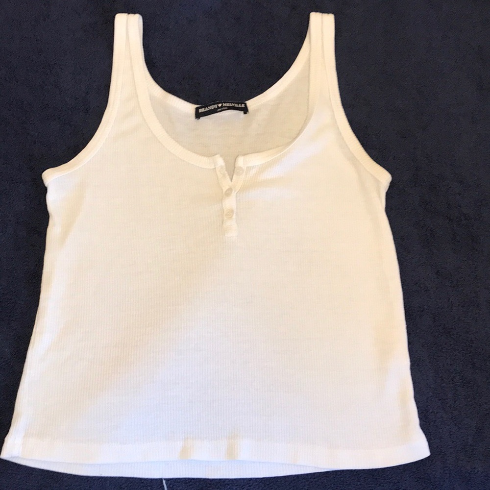 White button down tank top
